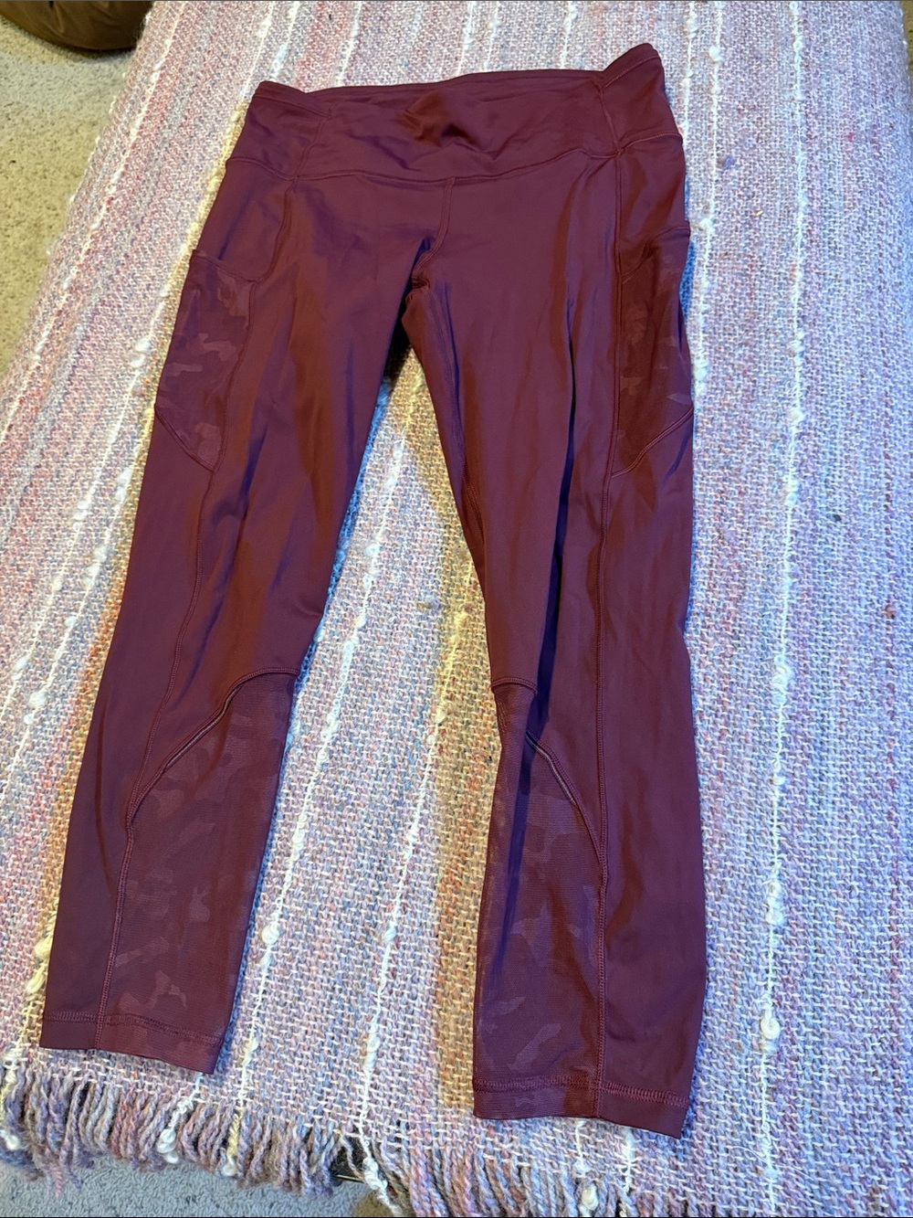 Fast and free lululemon Burgundy camo mesh Athletic Leggings